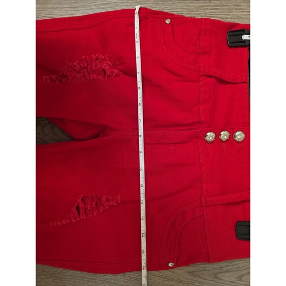 Silver Diva Colombian Butt Lift Push Up Red Skinny Jeans Size 9 High Waist Stret - Picture 6 of 9